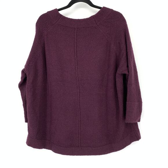 French Connection Oversized Sweater Seamed Front Womens Size L Purple Burgundy - Picture 2 of 6